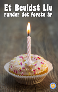 Et Bevidst Livs fødselsdag. En kage med et lys i.